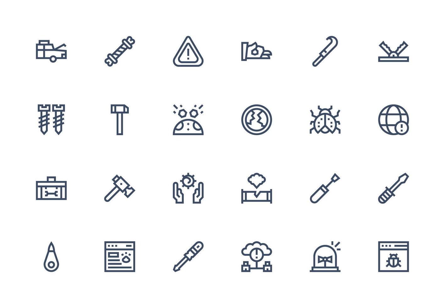 24 Thick Line Line Vectors for Fix Theme Balanced Icon Set for Functional Design