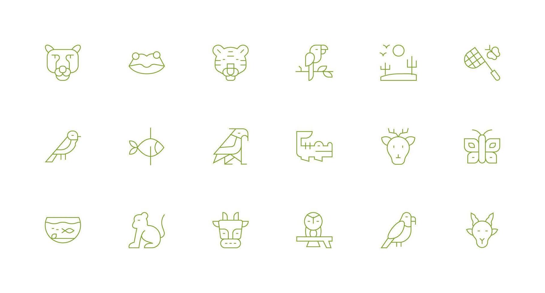 Minimal Line Icons from Fauna Set with 18 Vectors Multi-Purpose Icon Set