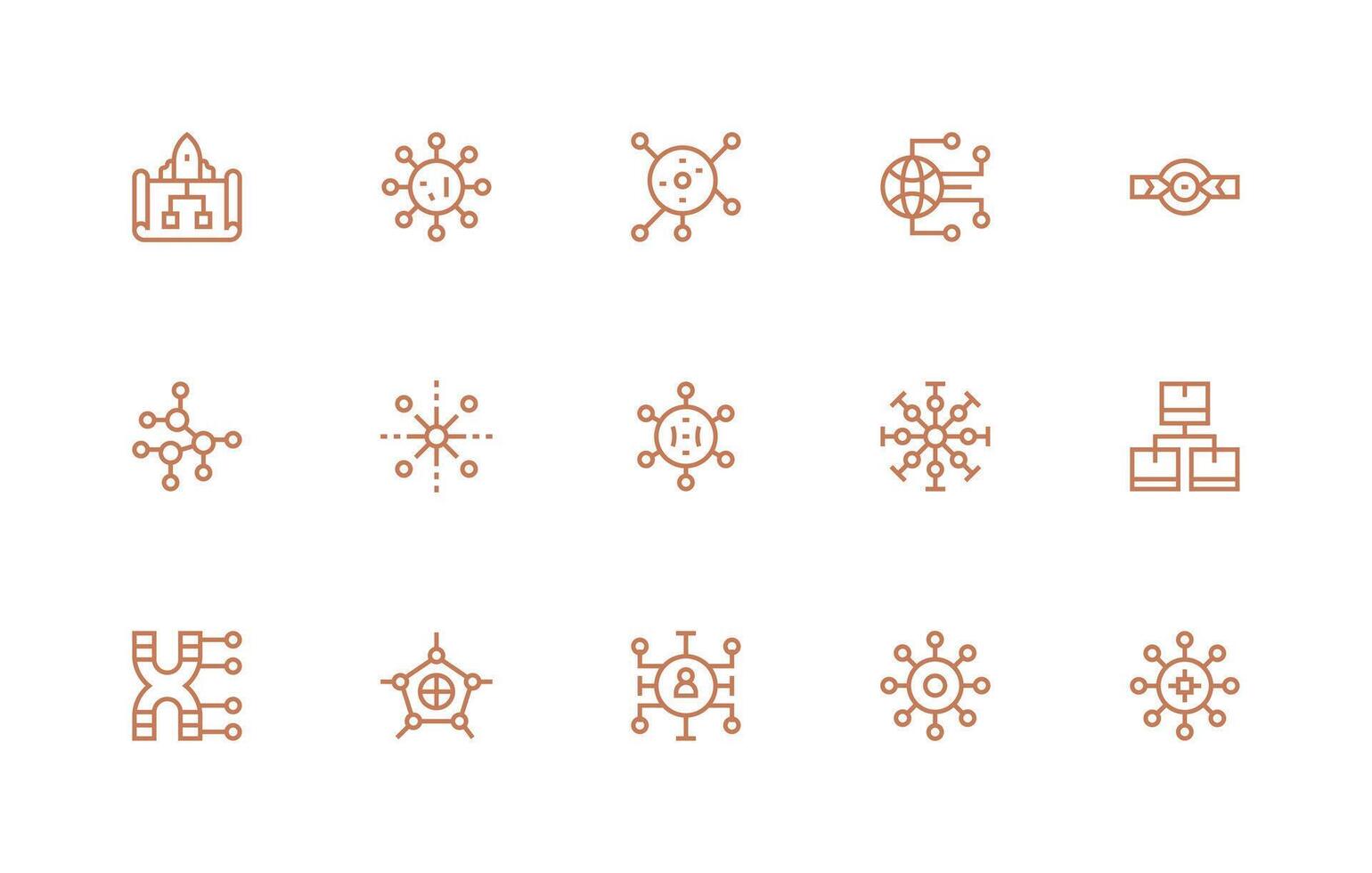 15 Regular Line Designs for Dataflow Icons Simple Icons for Interface and Wireframes vector