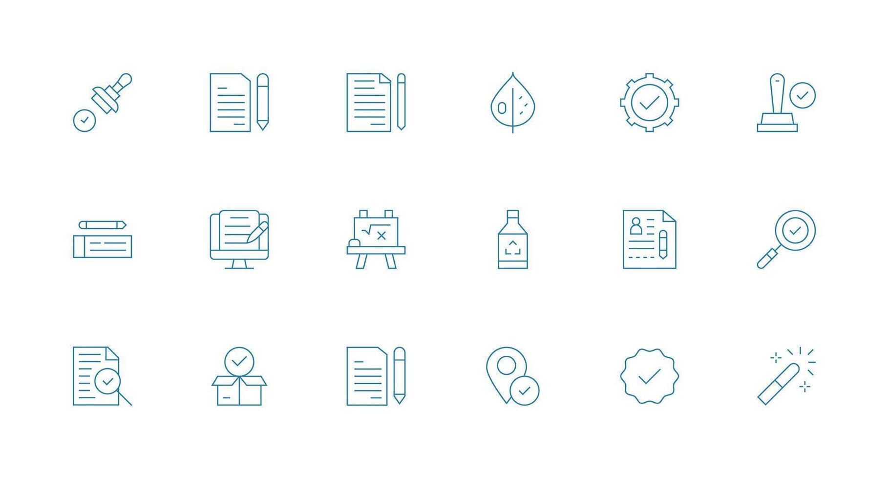 Correct featuring 18 Icons in Minimal Line Design Modern Line and Glyph Icon Series vector