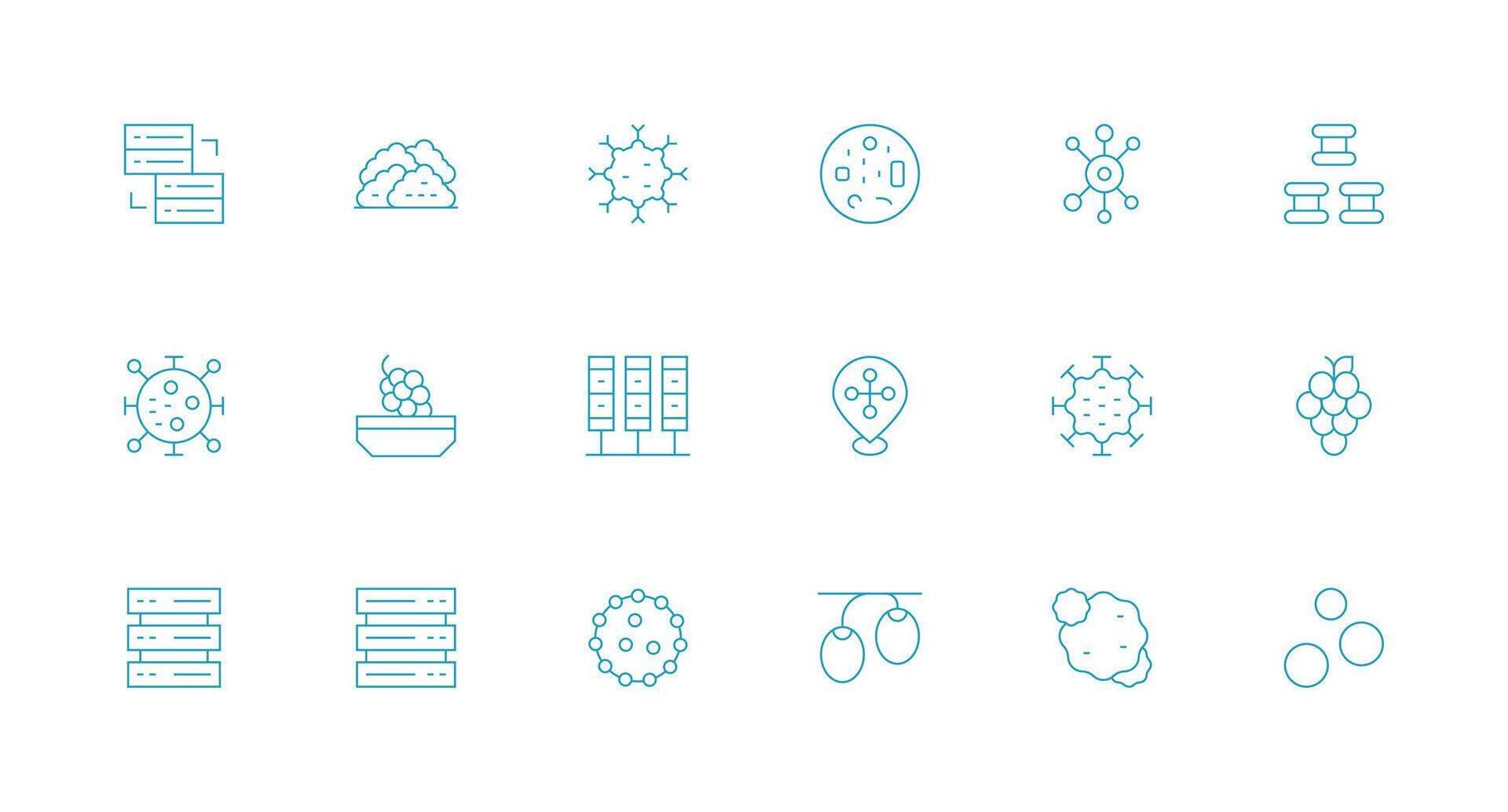 Cluster including 18 Minimal Line Illustrations Reusable Icon Set vector