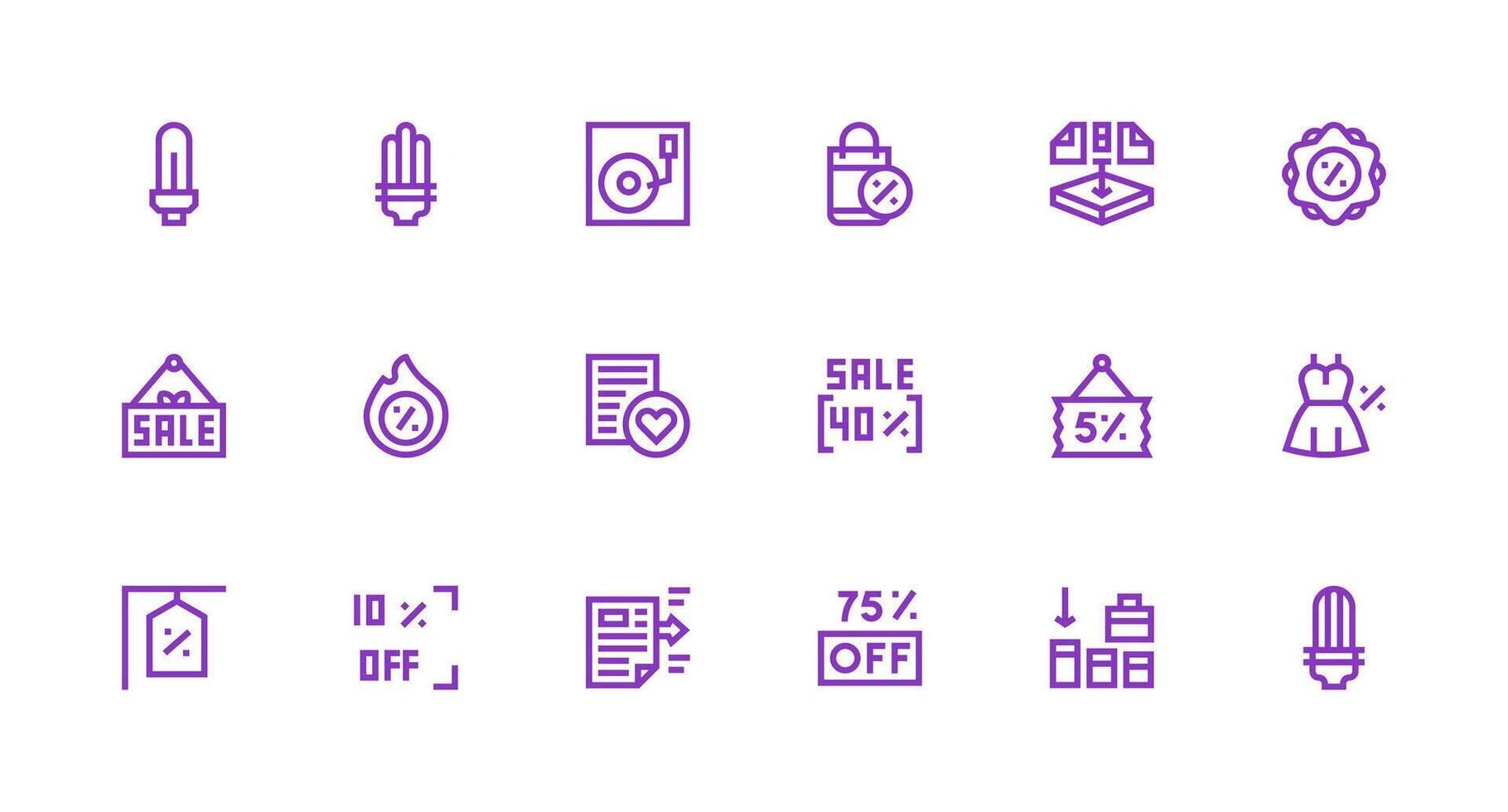 18 Strong Stroke Line Icons for Saving Graphics UI and UX Focused Icon Collection vector