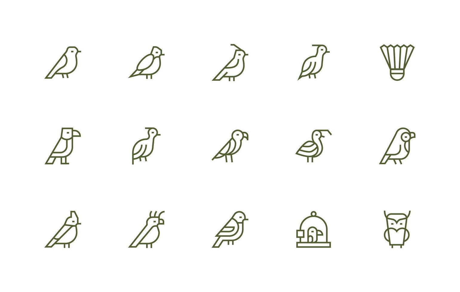 15 Feathered Icons in Regular Line Aesthetic Clean Icon Set Icon Pack for UI Projects vector