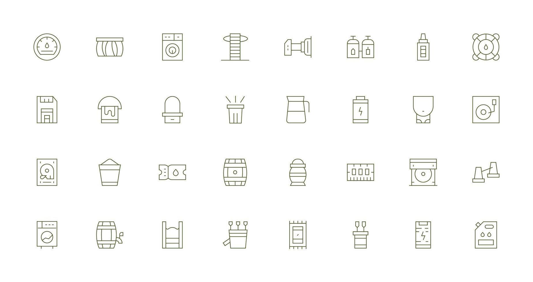 32 Thin Line Style Icons from Capacity Collection Layout Icon Collection vector