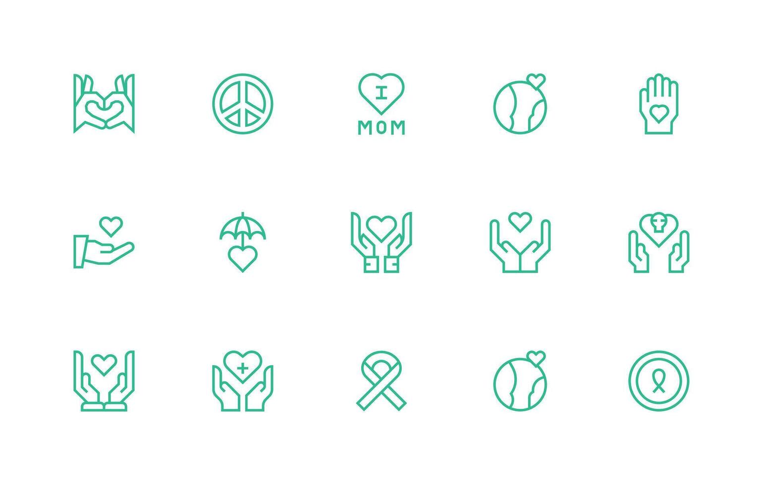 Empathy Icon Collection with 15 Regular Line Designs Essential Icons for Rapid UI Building vector