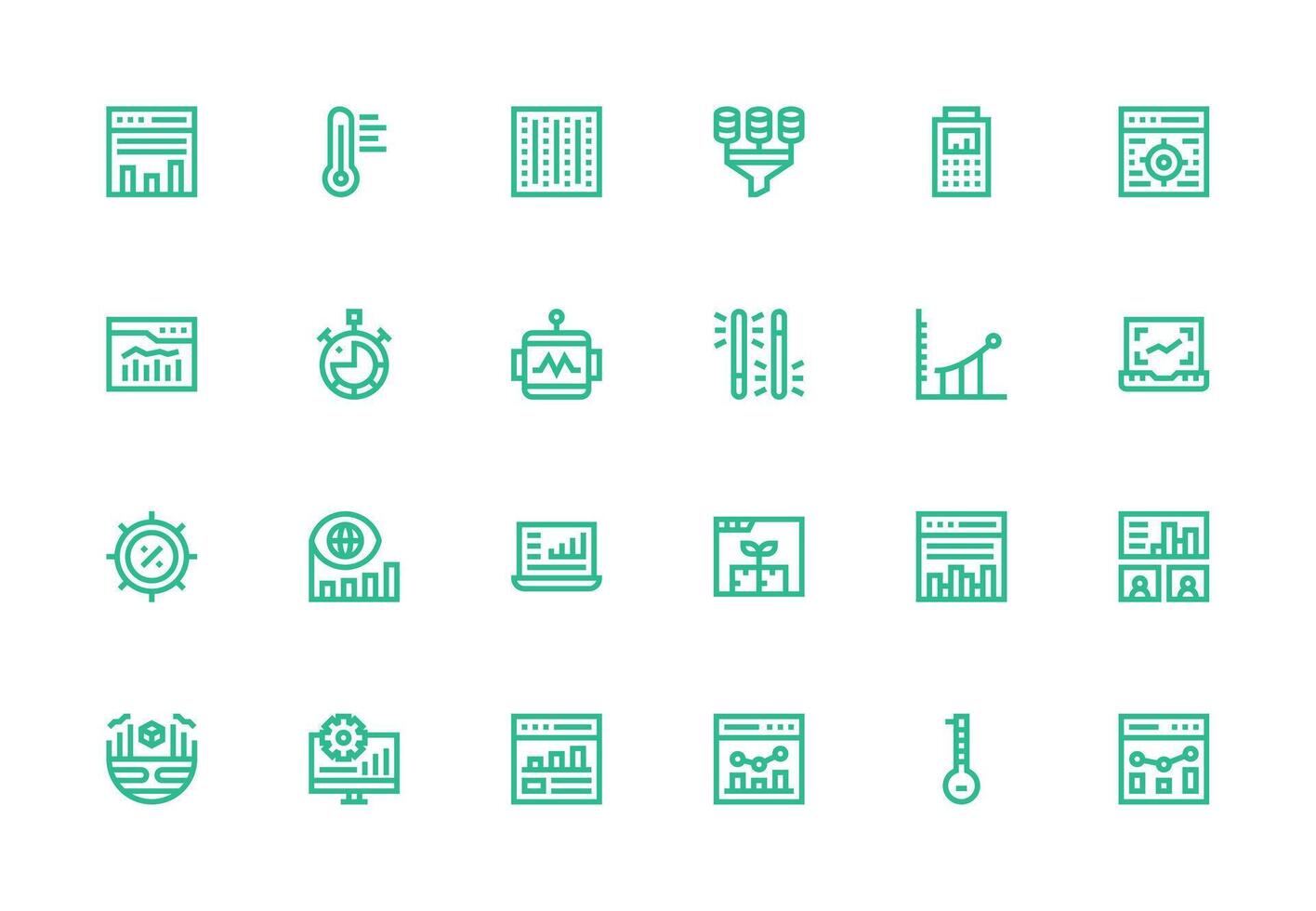 Thick Line Line Icons from Analytics Set with 24 Vectors Icon Set for Web