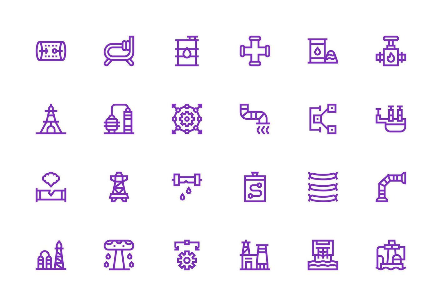 Pipeline Icon Collection with 24 Thick Line Line Designs Clean Icon Set Icon Pack for UI Projects vector
