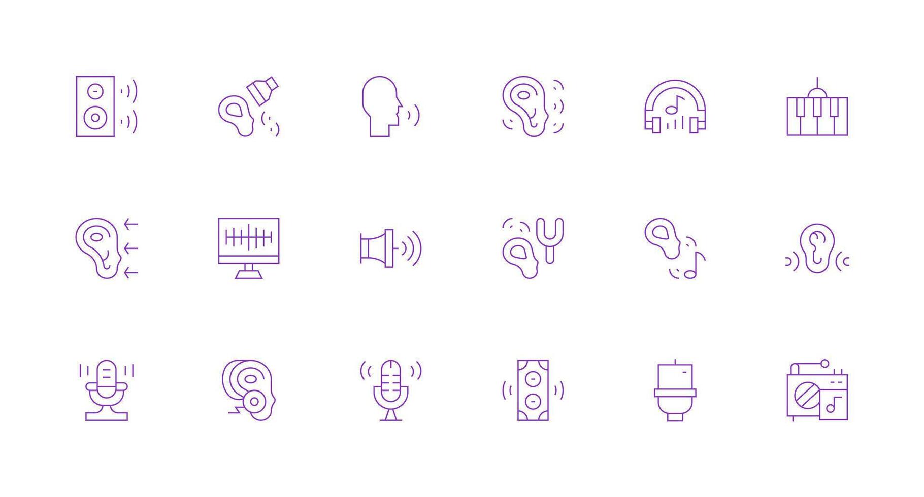 Soundwave featuring 18 Icons in Minimal Line Design Neatly Designed Icons for Web Platforms vector