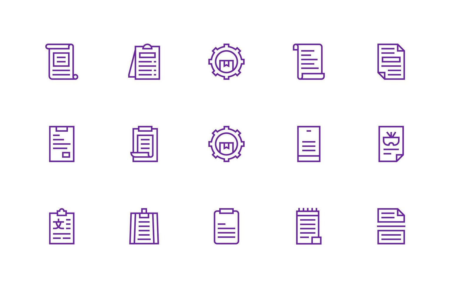 15 Guidelines Icons in Regular Line Aesthetic Balanced Icon Set for Functional Design vector
