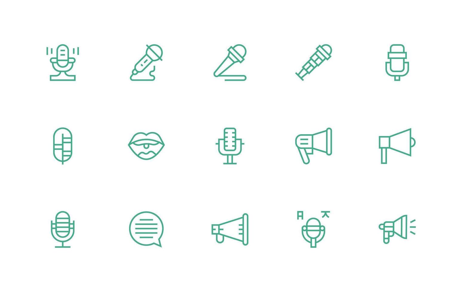 15 Icons for Speech in Regular Line Format Optimized Icon Pack for Digital Products vector