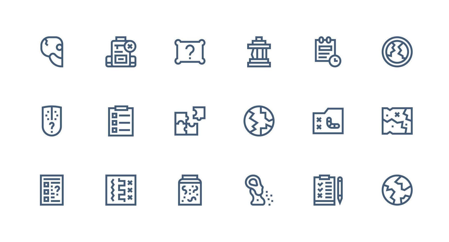 18 Icons for Incomplete in Strong Stroke Line Format Simple Icons for Interface and Wireframes vector