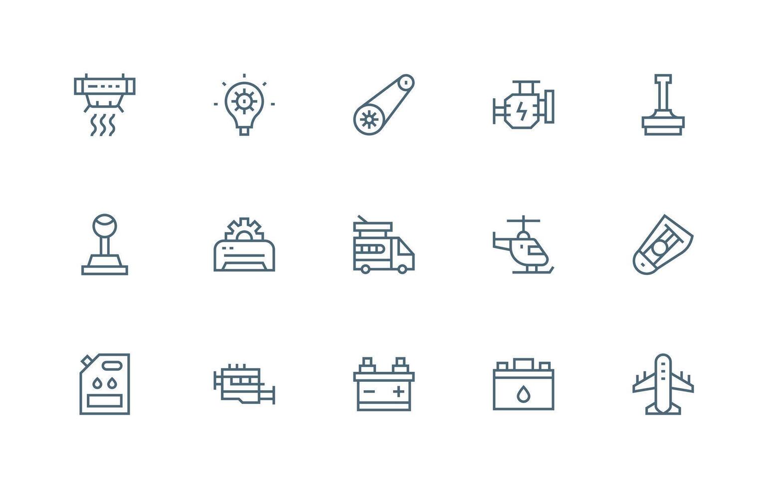 15 Engine Icons in Regular Line Aesthetic Core Icon Collection for Daily Tasks vector