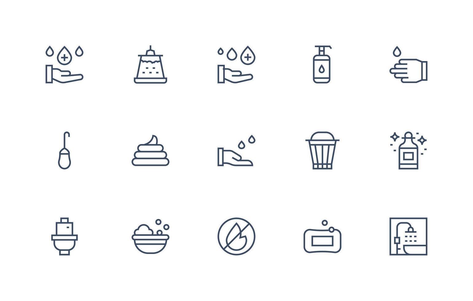 15 Regular Line Icons for Sanitation Graphics Icons Built for Visual Consistency Pack vector