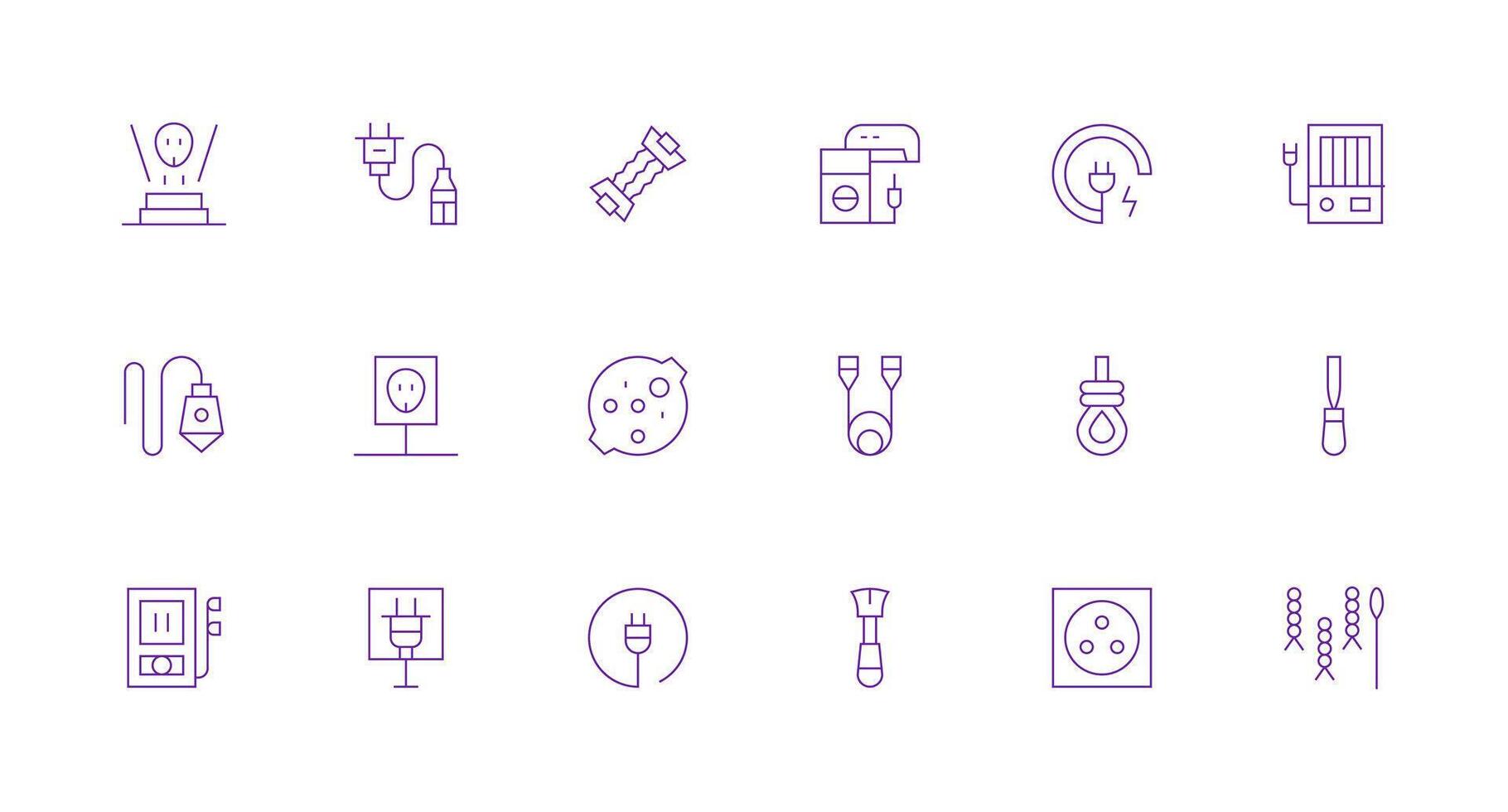 18 Minimal Line Icons for Cord Graphics Flexible Icon System for Web Interfaces vector