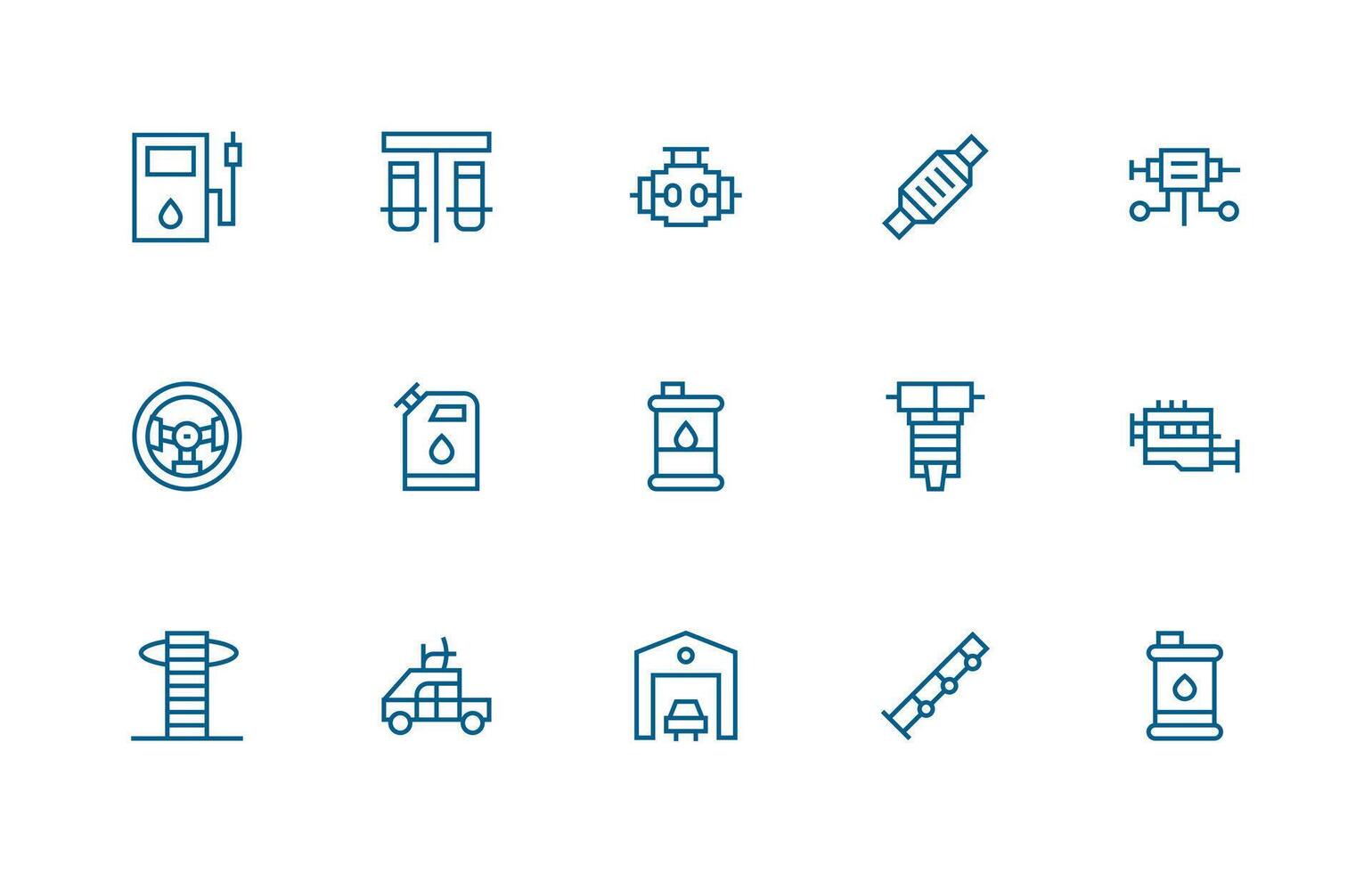 15 Regular Line Style Icons from Motor Collection Sharp Icons for Presentations vector