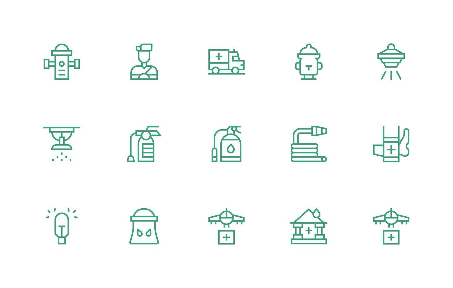 Emergency Response Icon Set with 15 Regular Line Graphics Style Icon Set vector