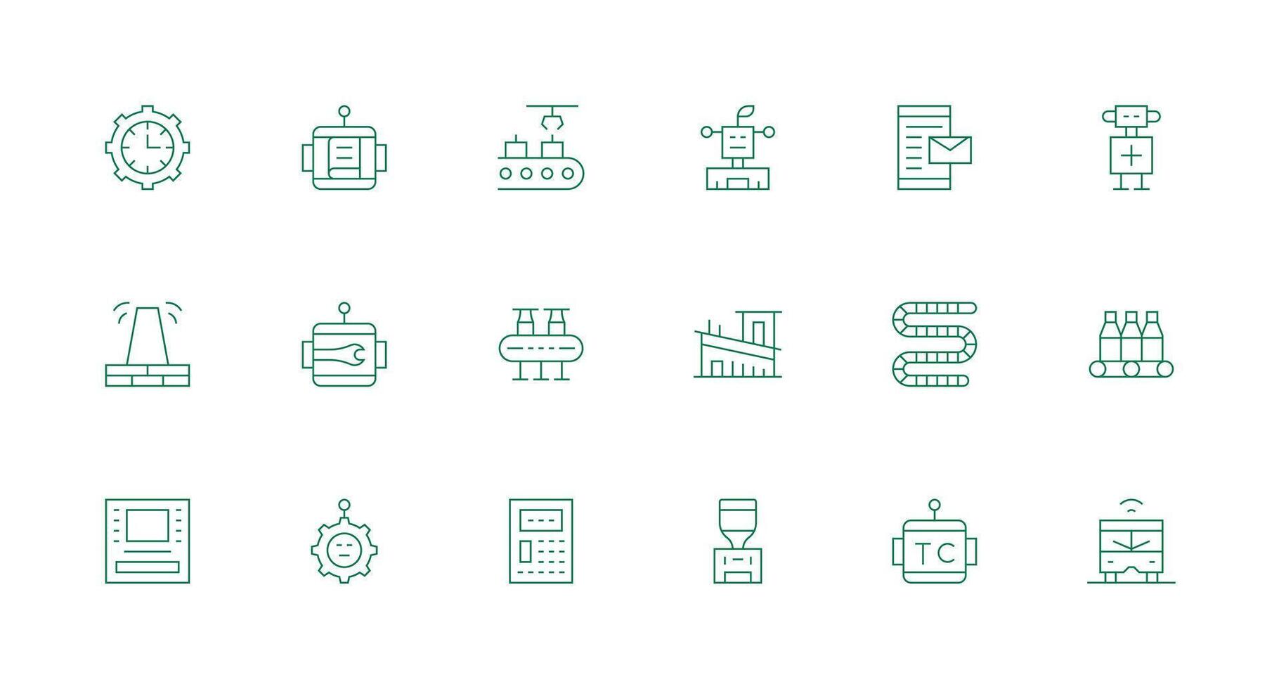 Automated featuring 18 Icons in Minimal Line Design Icon Pack vector