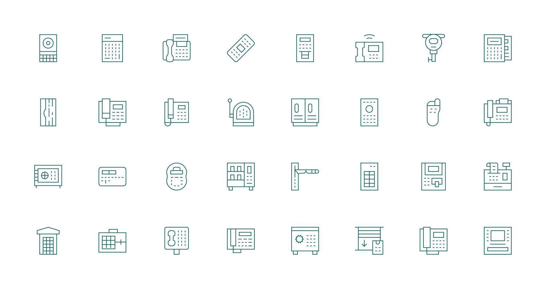 32 Thin Line Style Icons from Keypad Collection Interface Icon Collection vector