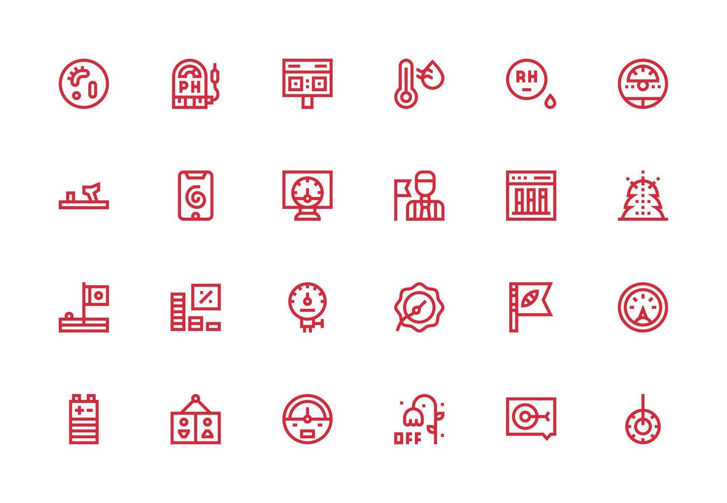 Indicator Visual Pack containing 24 Thick Line Line Icons Clean Icon Set Icon Pack for UI Projects vector