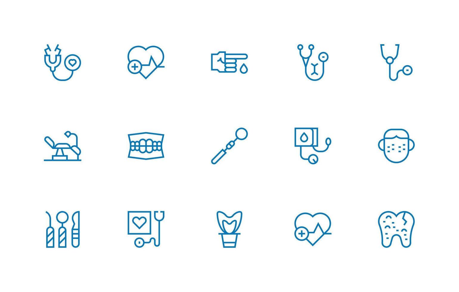 Regular Line Icons from Checkup Set with 15 Vectors All-Purpose Icon Design Pack