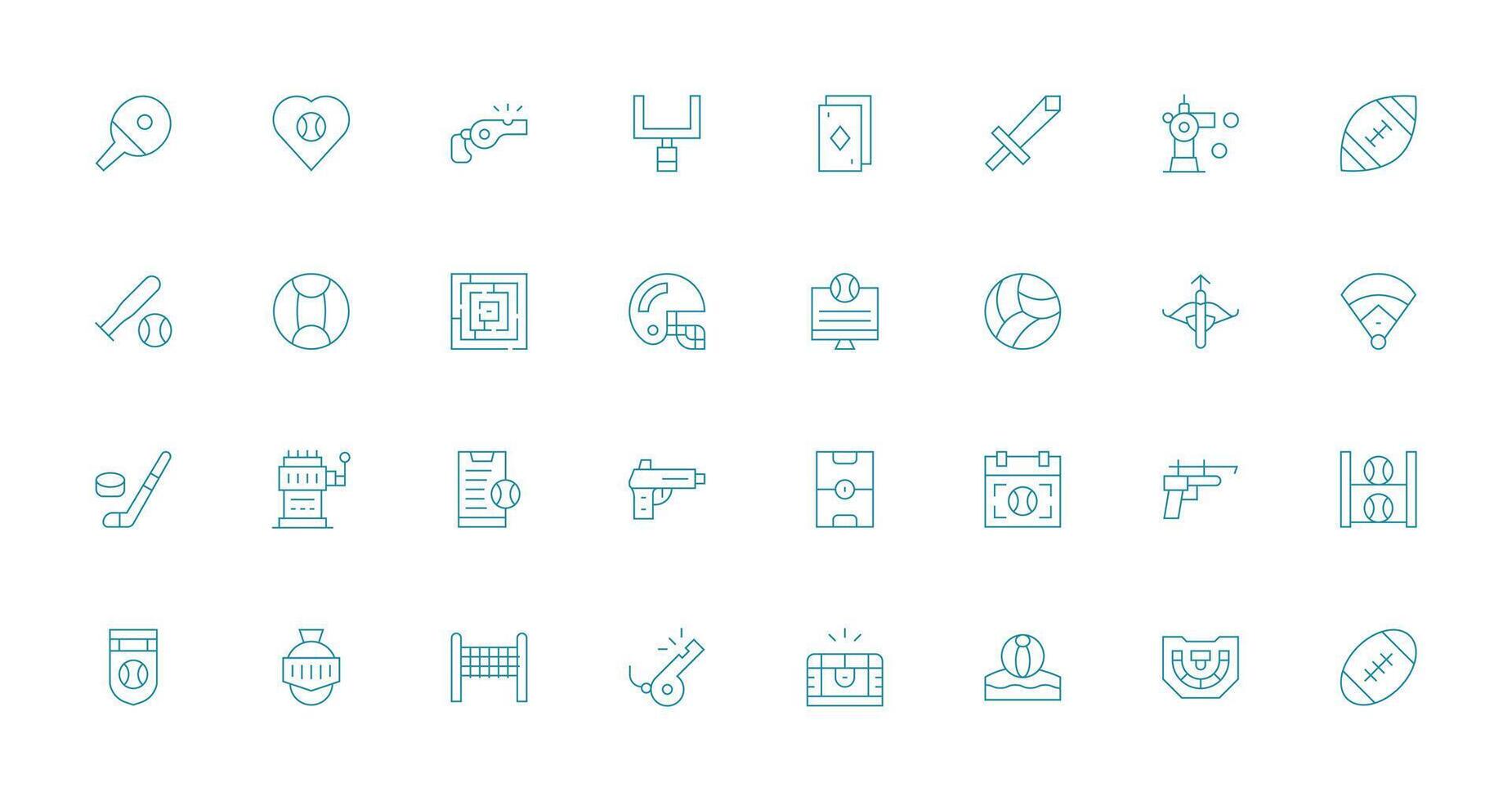 Game Design Icons featuring 32 in Thin Line Style Interface Icon Collection vector