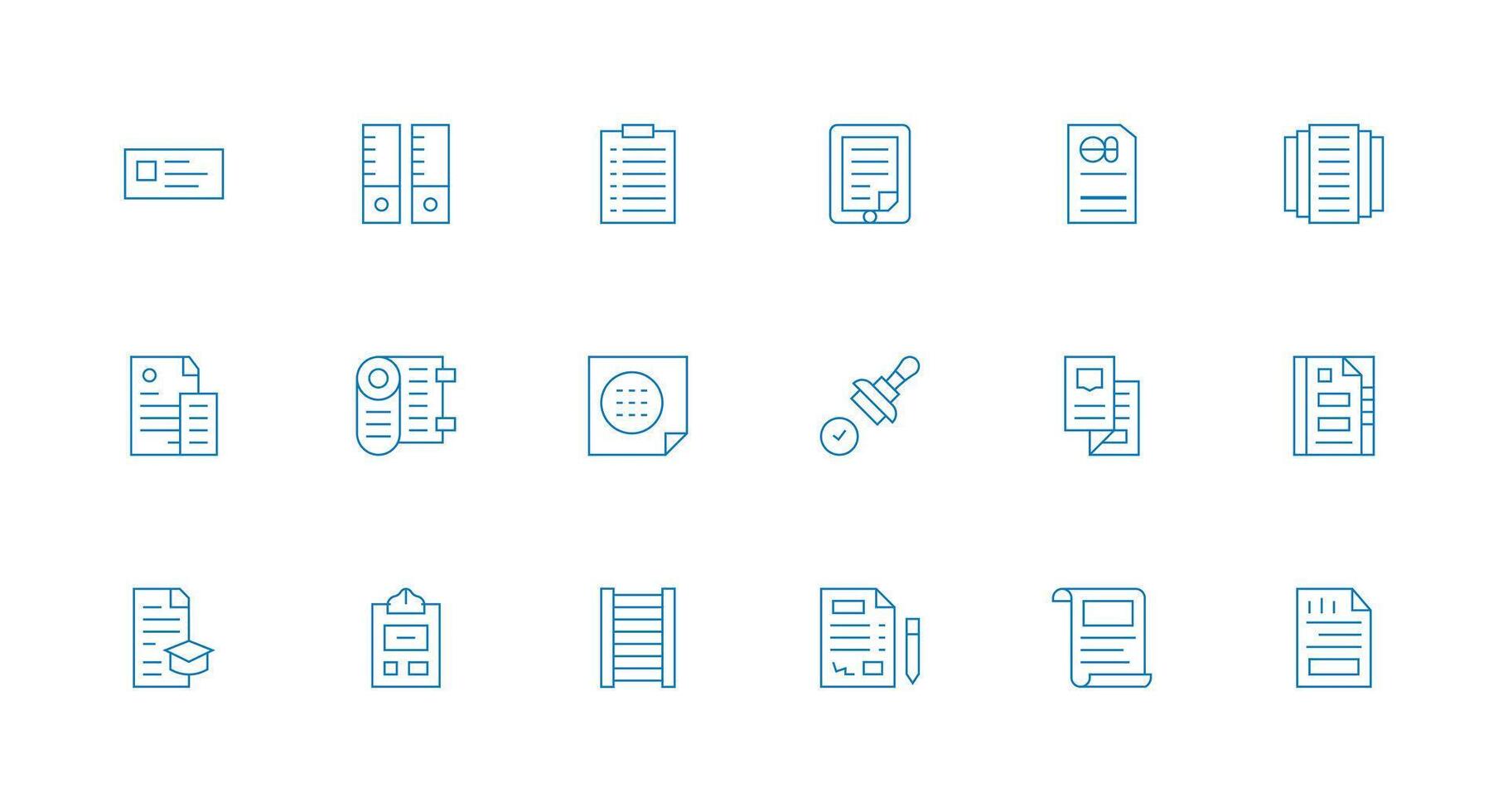 Minimal Line Icons from Paperwork Set with 18 Vectors Icon Set for Apps