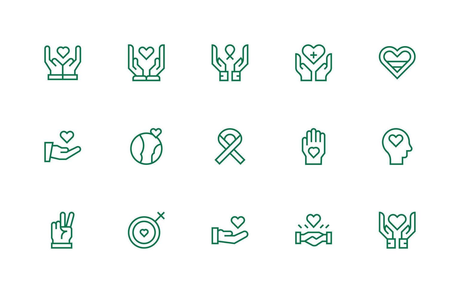 Regular Line Style Empathy Icons with 15 Vectors Customizable Icon Series for Mobile Screens
