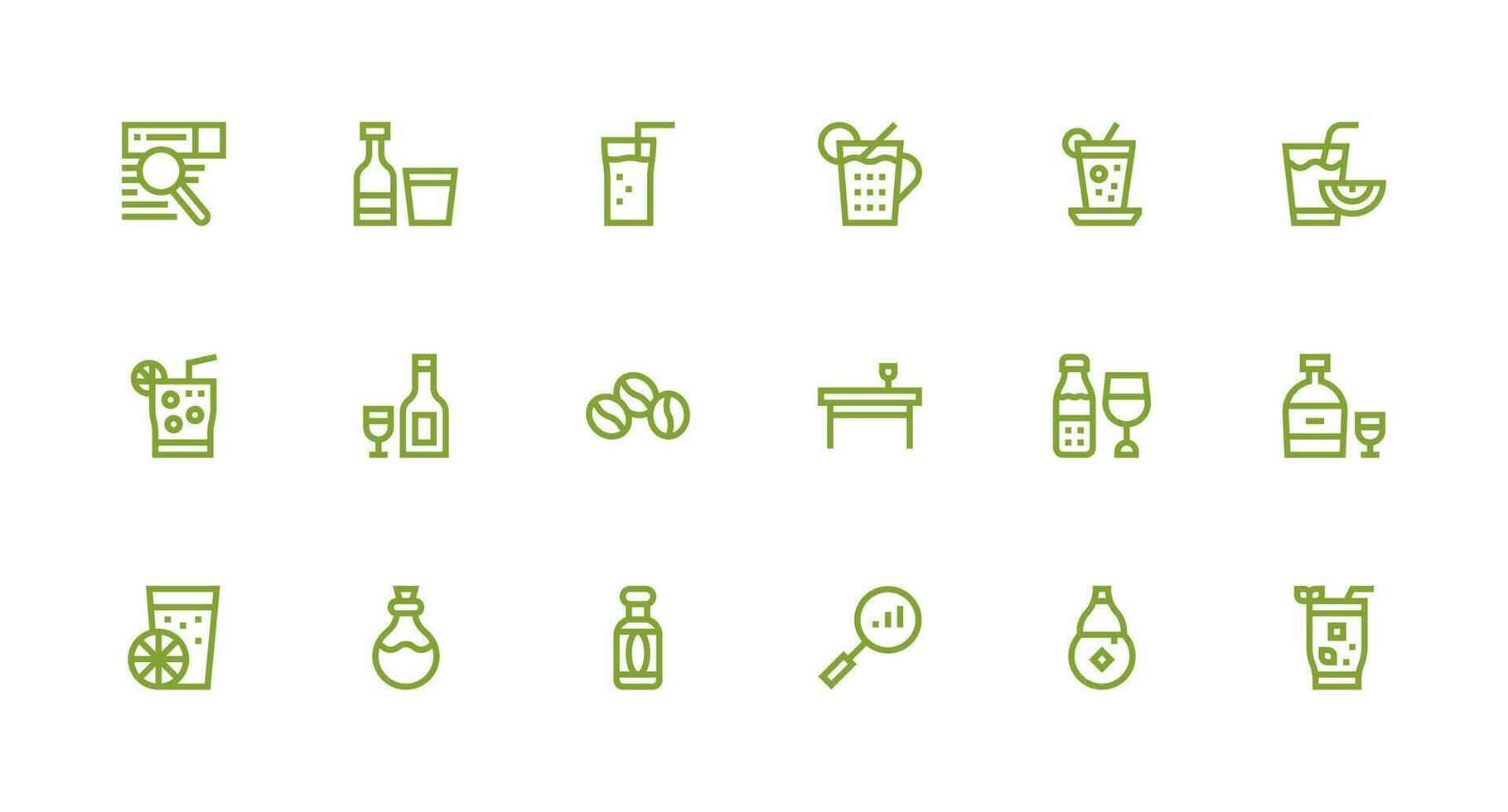 Strong Stroke Line Style Glass Icons with 18 Vectors Clean Icon Set Icon Pack for UI Projects