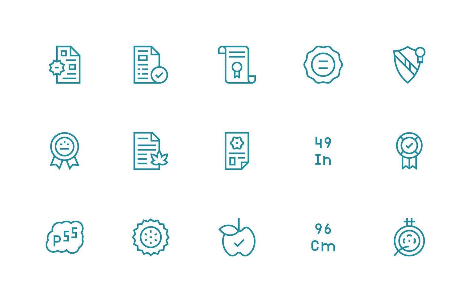 15 Icons for Standard in Regular Line Format Interface Icon Collection vector