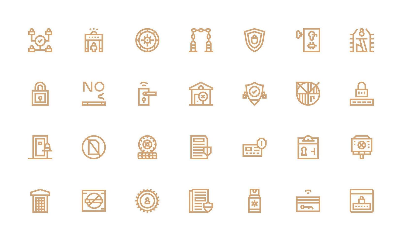 Access Control Visual Pack containing 28 Bold Line Icons Fully Editable Icon Set for Web vector