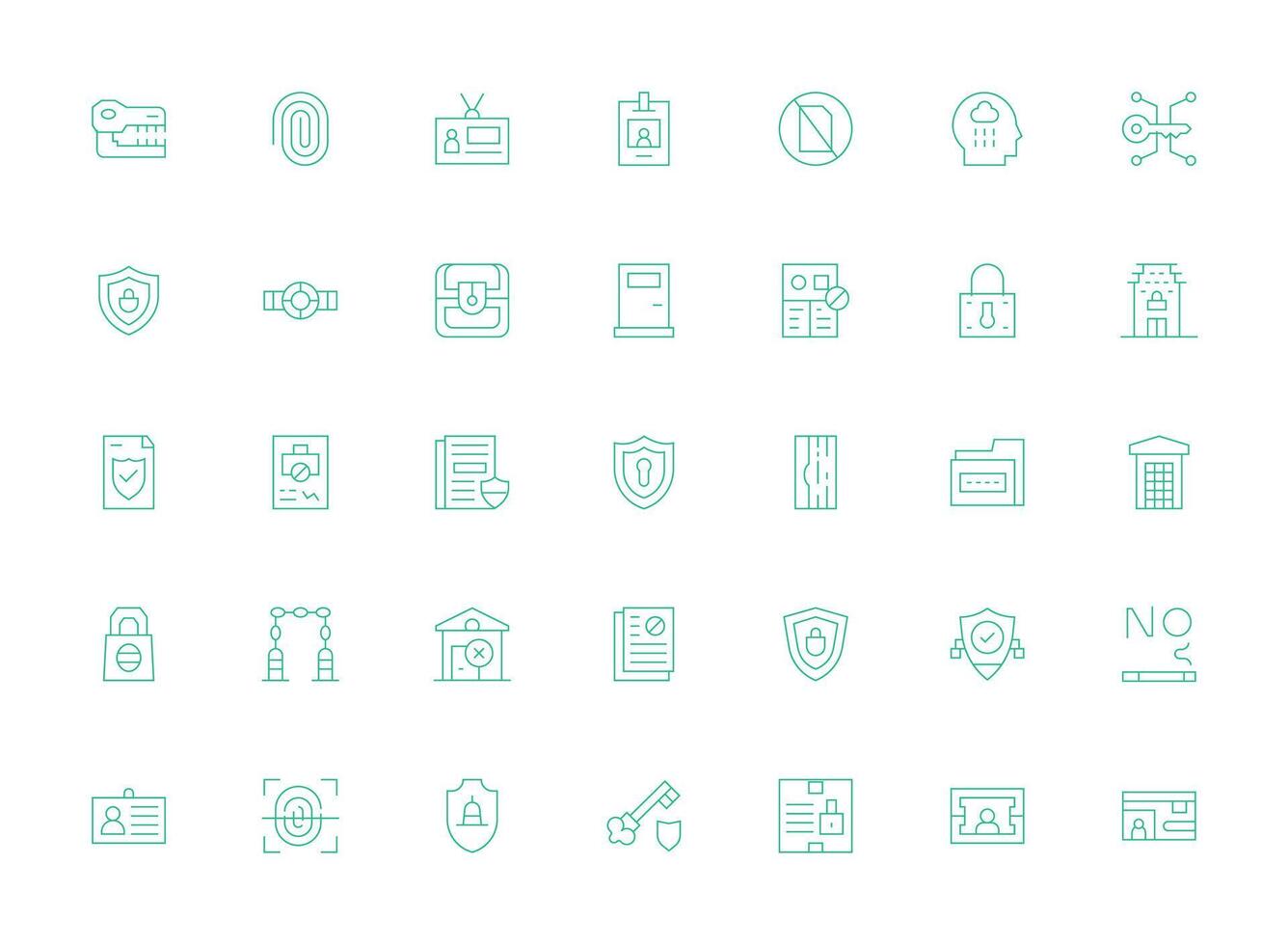 Access Control featuring 35 Icons in Light Line Design Clean Icon Set Icon Pack for UI Projects vector
