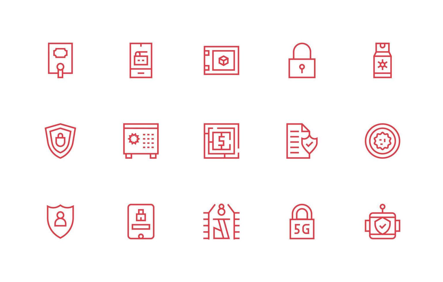15 Regular Line Style Icons from Encrypted Collection App Icon Pack vector