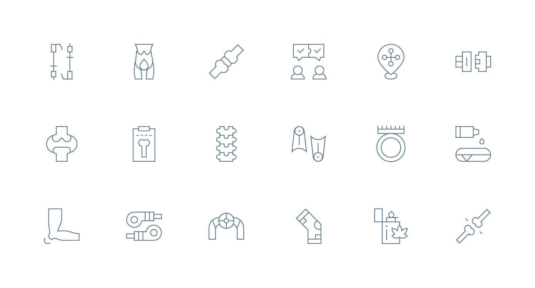 Minimal Line Style Joint Icons with 18 Vectors Pixel Perfect Icon Set