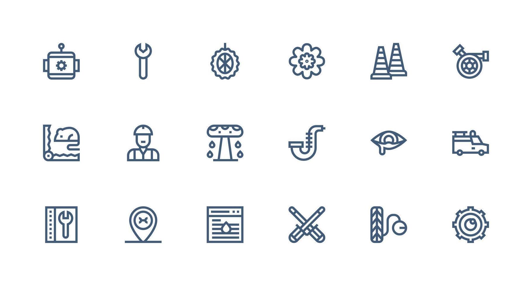 18 Icons for Maintenance in Strong Stroke Line Format Clean Icon Set Icon Pack for UI Projects vector