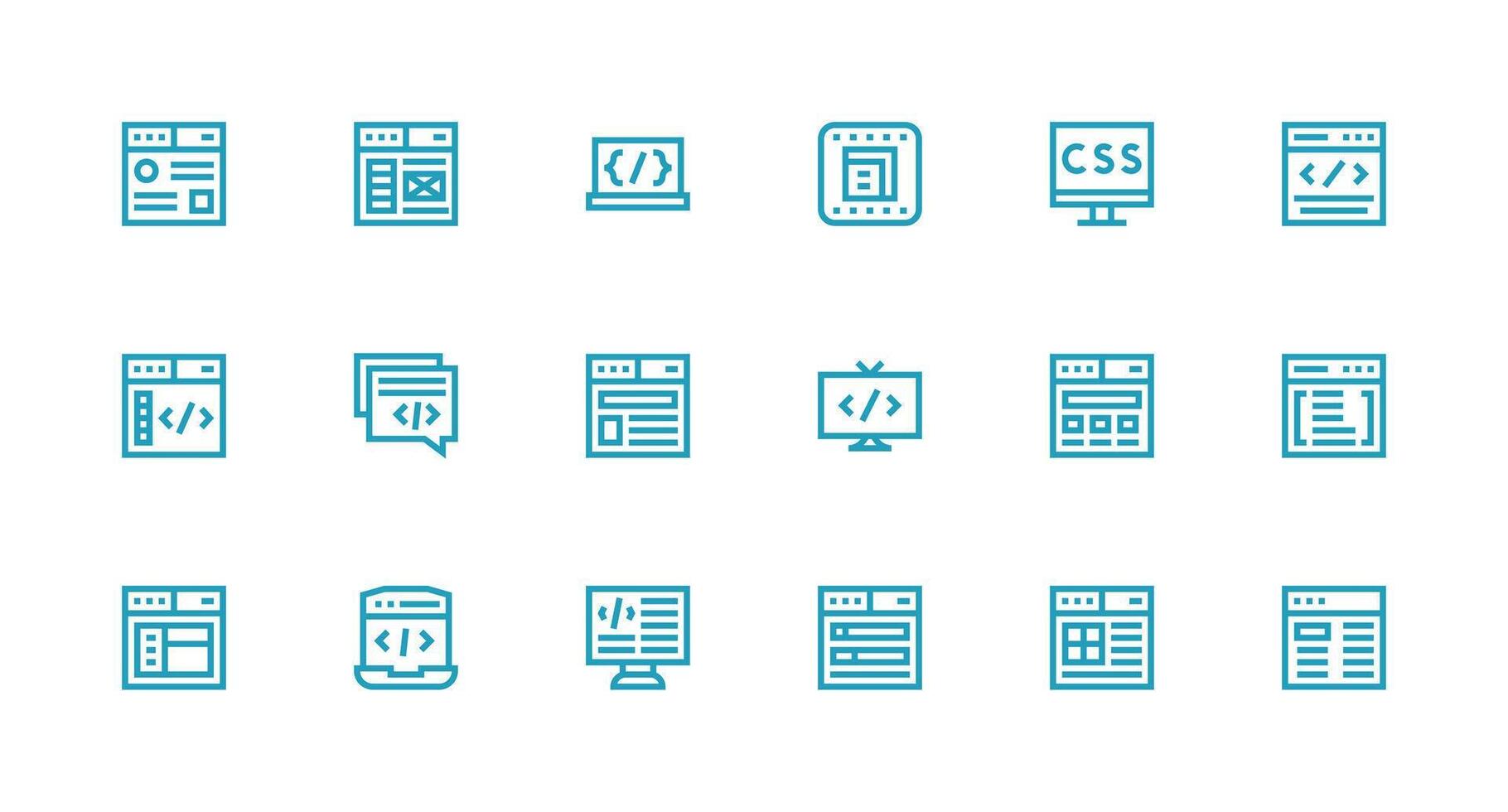 Strong Stroke Line Icons from Css Set with 18 Vectors Multi-Purpose Icon Set