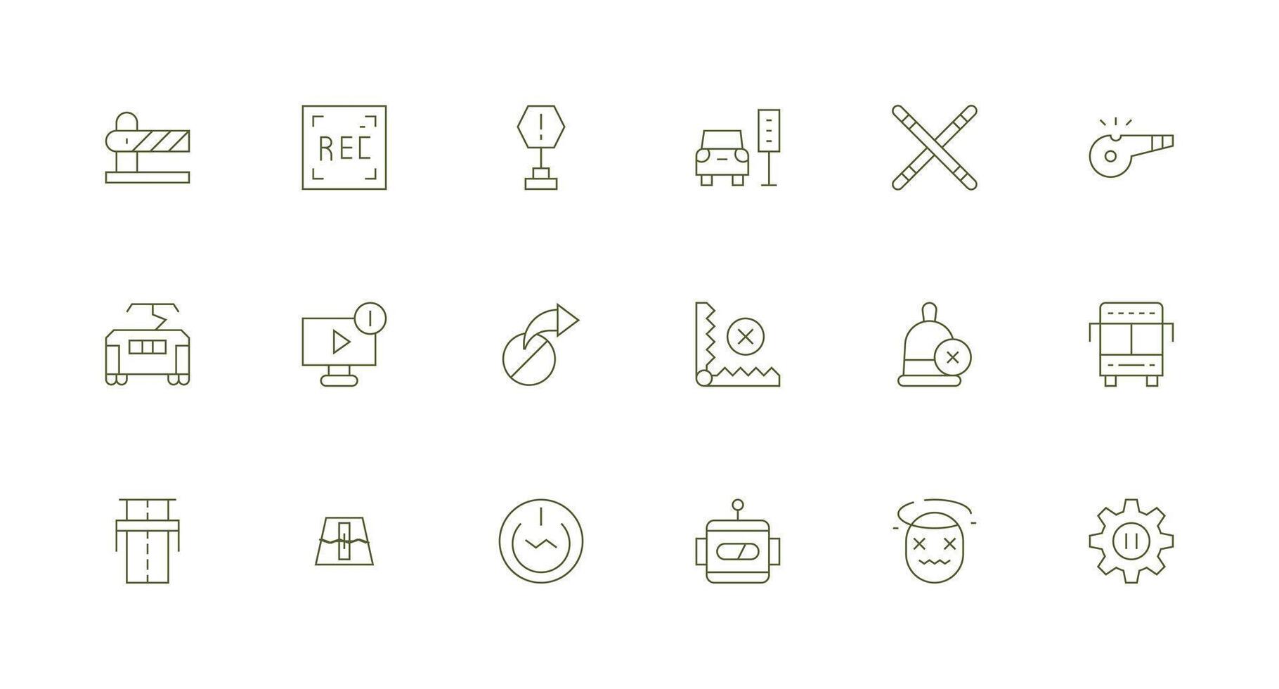 Minimal Line Style Stop Icons with 18 Vectors Scalable Icon Pack