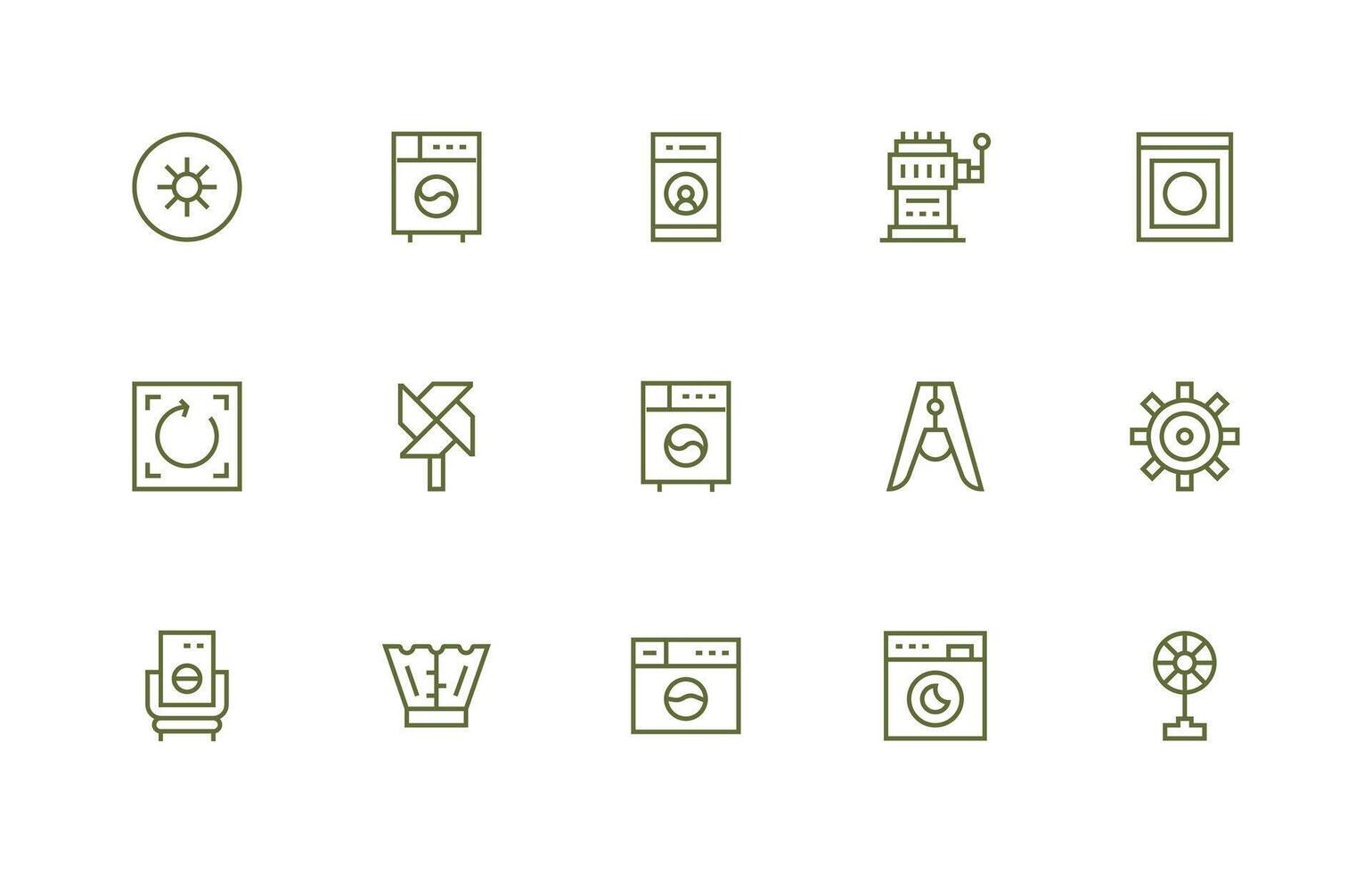 15 Regular Line Style Icons from Spin Collection UI Icon Set vector