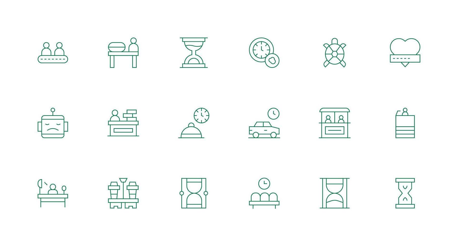 Minimal Line Style Waiting Icons with 18 Vectors Reusable Icon Set