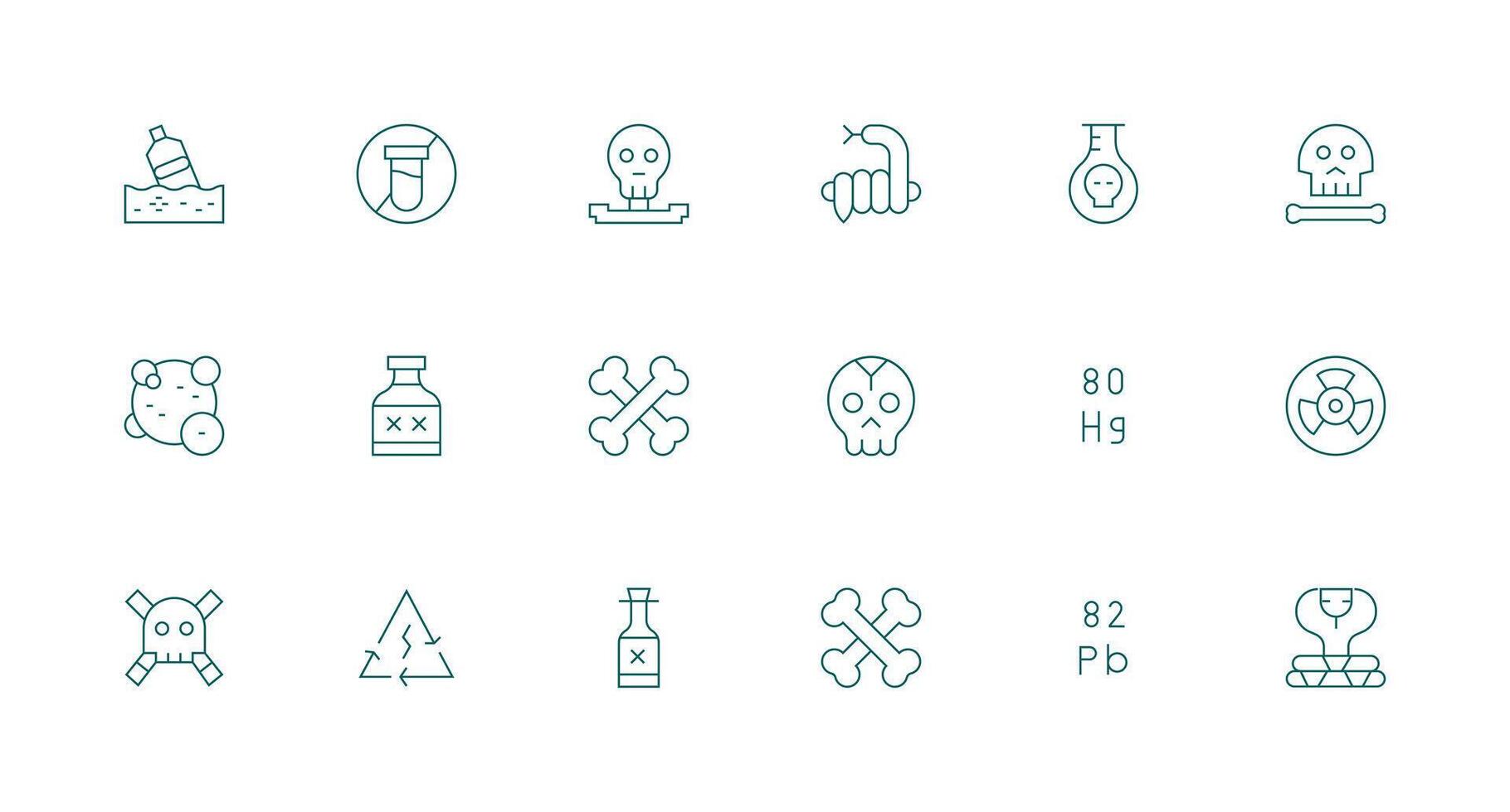 18 Icons for Toxic in Minimal Line Format Icons Built for Visual Consistency Pack vector