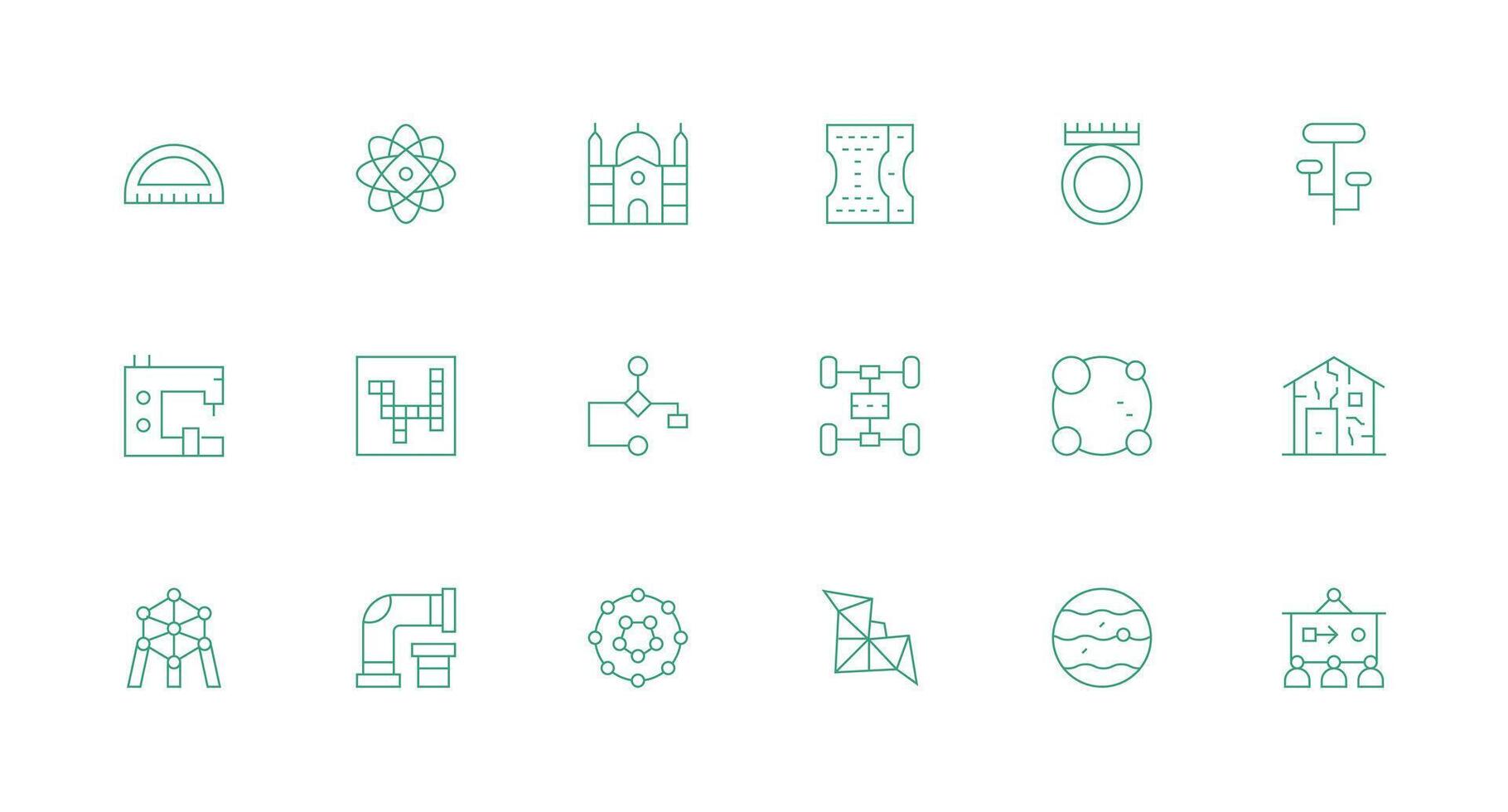 diagrama icono conjunto con 18 mínimo línea gráficos icono conjunto para aplicaciones vector