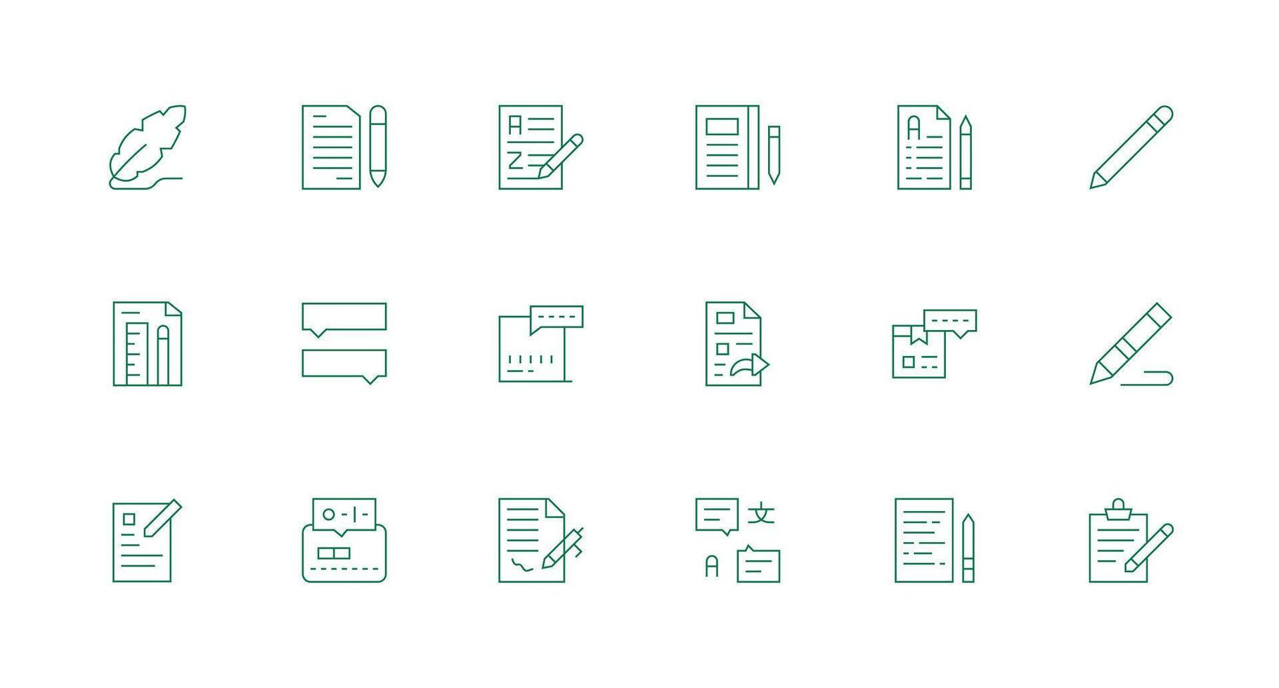18 Annotation Icons in Minimal Line Aesthetic Web and App Icon Pack Collection vector
