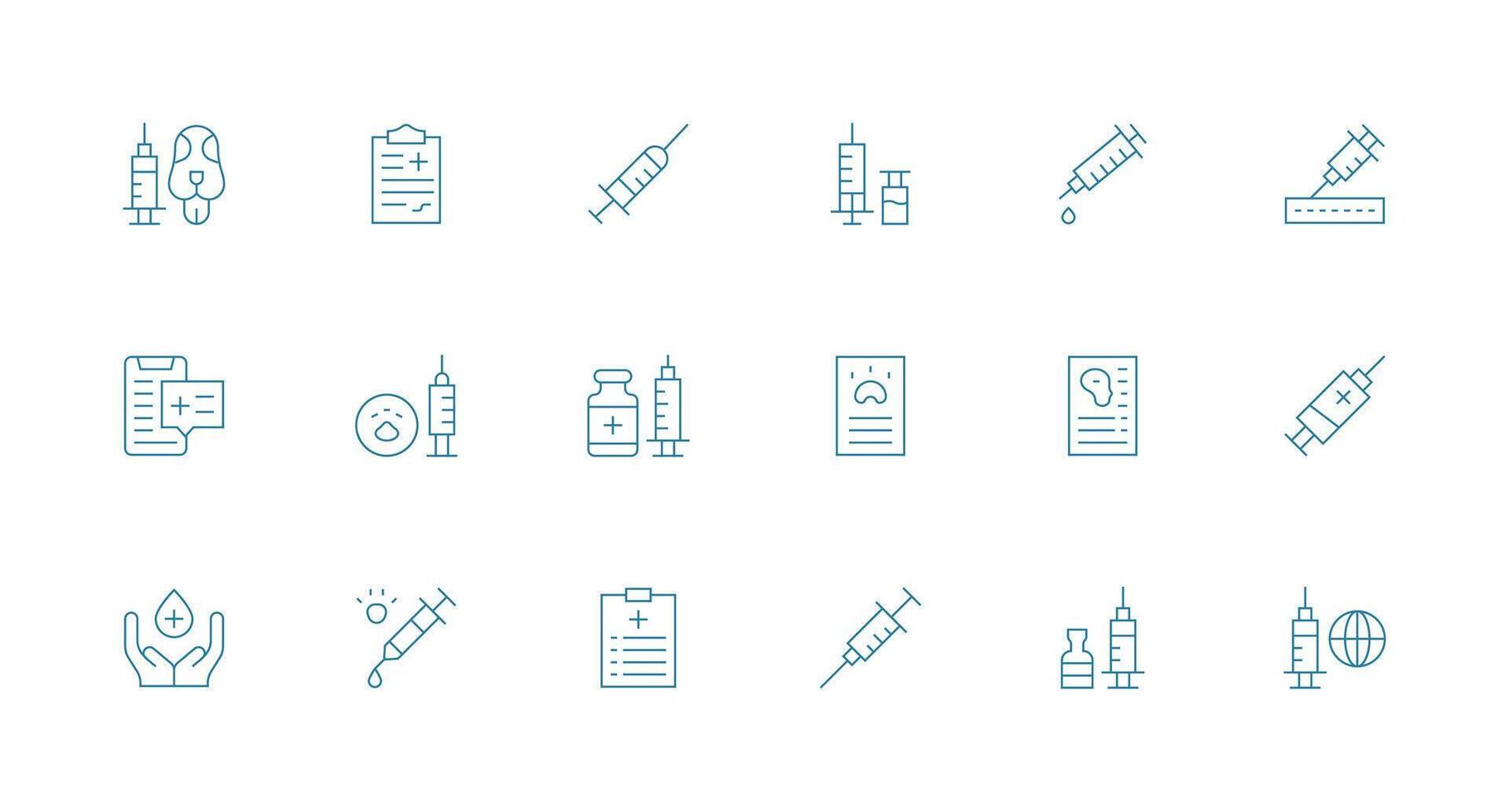 Minimal Line Icons from Immunization Set with 18 Vectors Creative Icon Set