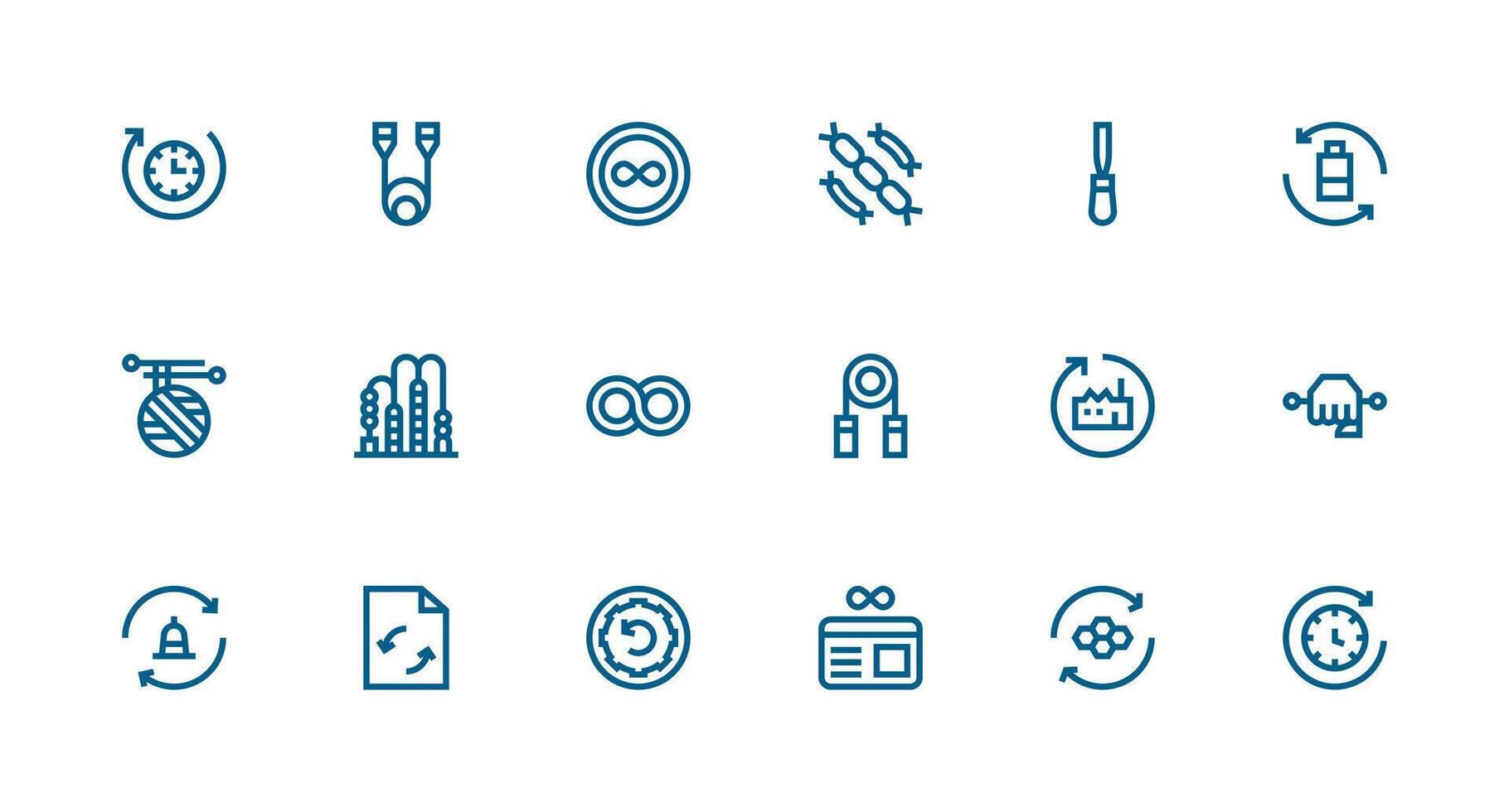 18 Icons for Loop in Strong Stroke Line Format Well-Structured Icons for Creative Use vector