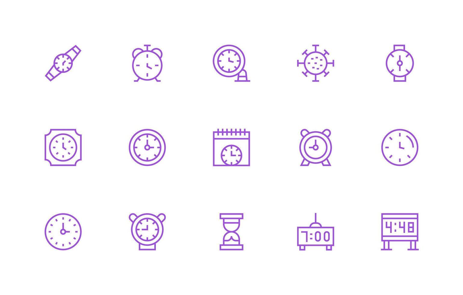 15 Icons for Minute in Regular Line Format Core Icon Collection for Daily Tasks vector