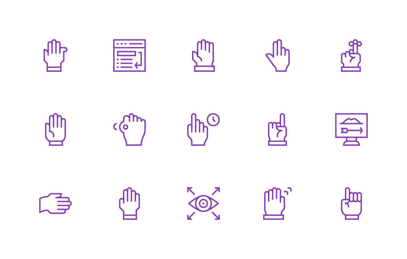 15 Cursor Icons in Regular Line Aesthetic Lightweight Icon Series for Fast Prototypes vector