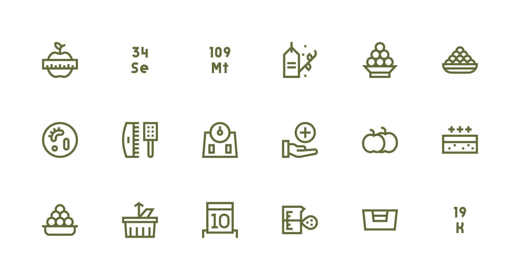 Strong Stroke Line Icons from Quantity Set with 18 Vectors UI Icon Set