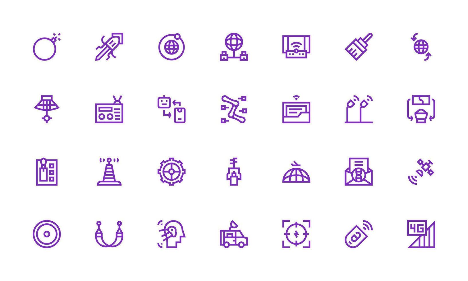 Bold Line Icons from Transmission Set with 28 Vectors UI Icon Set