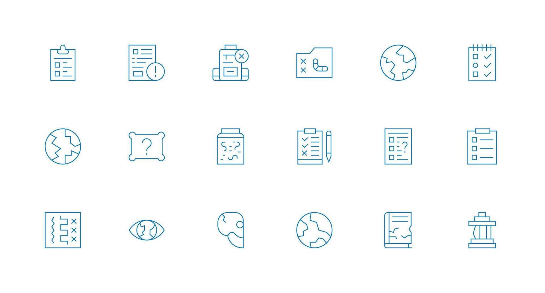 18 Minimal Line Designs for Incomplete Icons Well-Structured Icons for Creative Use vector