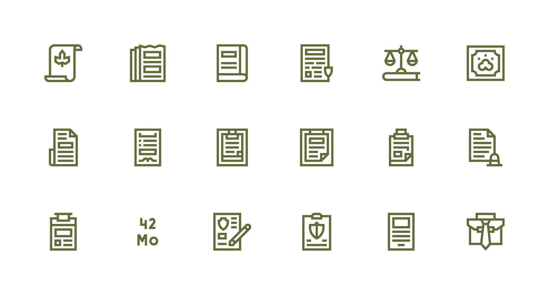 18 Strong Stroke Line Designs for Contract Icons Clean Icon Collection for Web Use vector