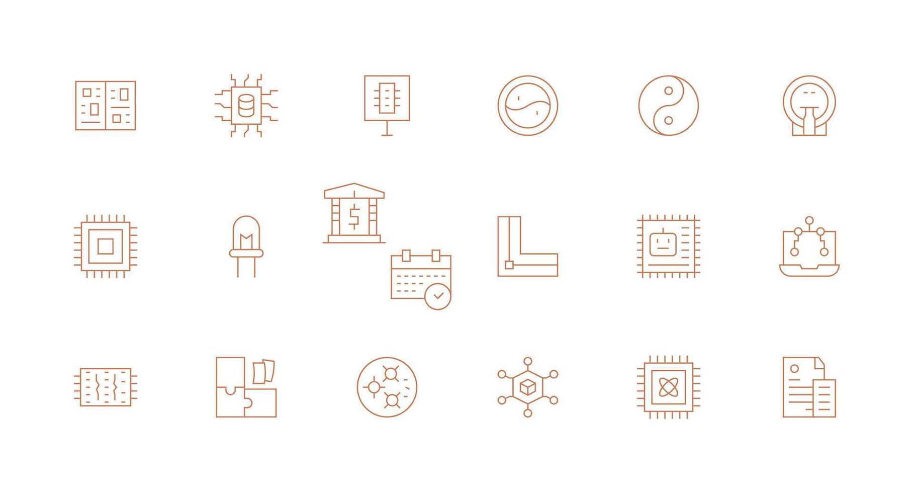 18 Icons for Integrated in Minimal Line Format High-Resolution Icons for Any Platform vector